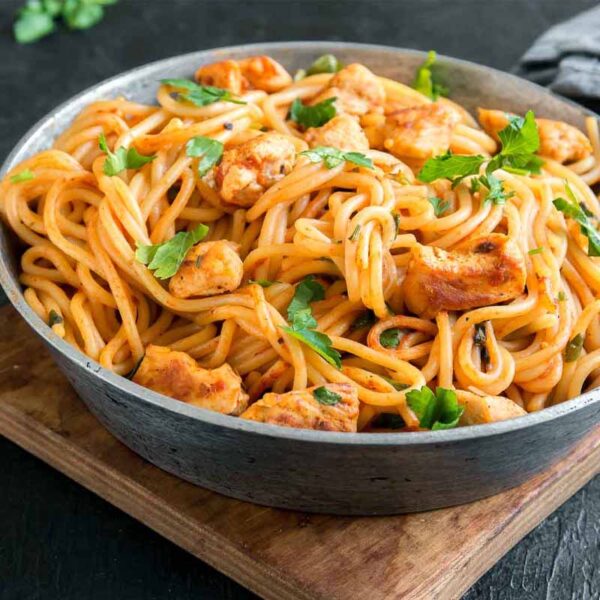 Chicken Spaghetti – Pizza Bake